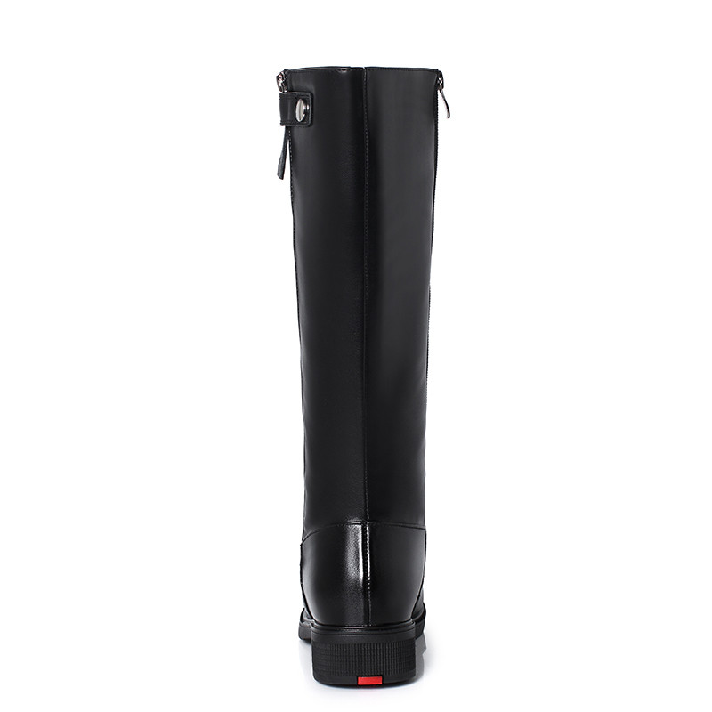 AIYUQI 2024 New Women Winter Boots Genuine Leather Big Size Wool Long Boots Women Zipper Riding Boots Women