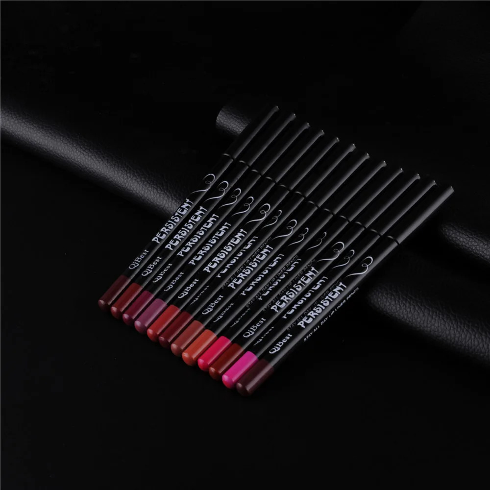 12 pieces/set professional matte lip liner pencil set waterproof durable smooth natural lipliner cosmetics tool set 240711