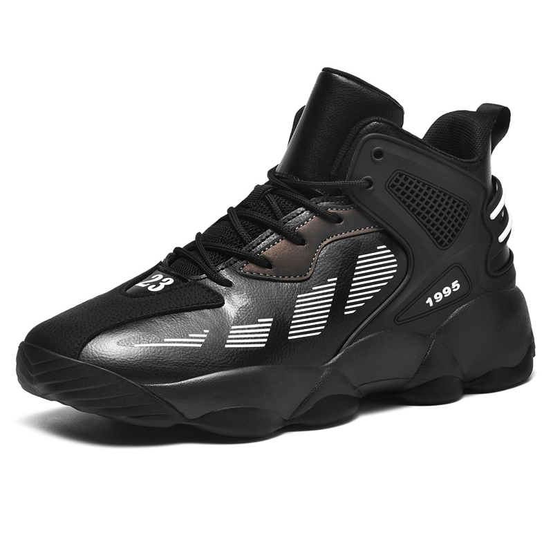 Men Mircofiber Leather High Top Basketball Shoes Sneakers Sports Basket Homme Plus Big Size 48 49