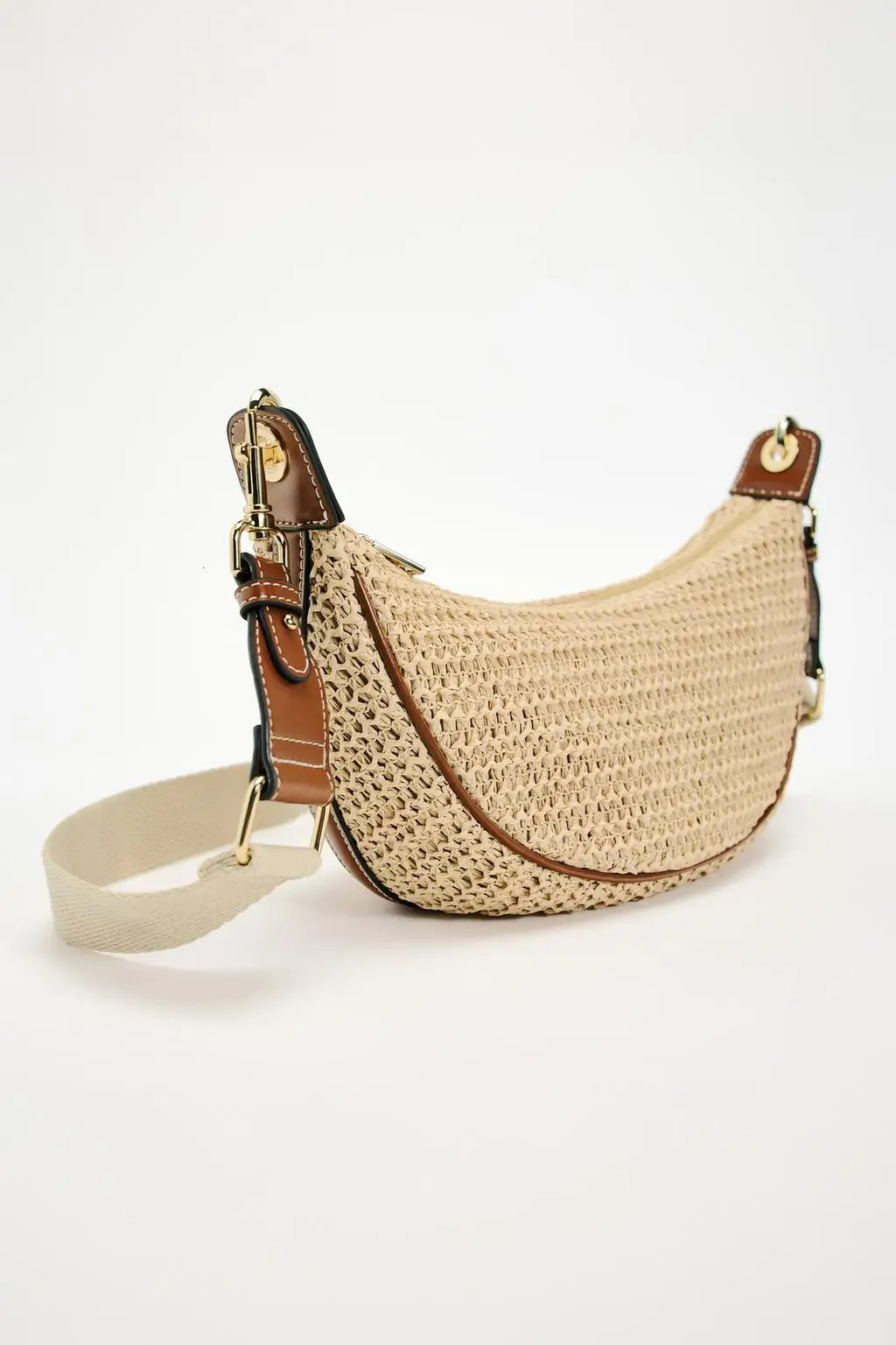 Ladies Summer Straw Woven Crossbody Bag Women Beach Holiday Shopping Woven Shoulder Handbag Messenger Purses for Women Bags 240710