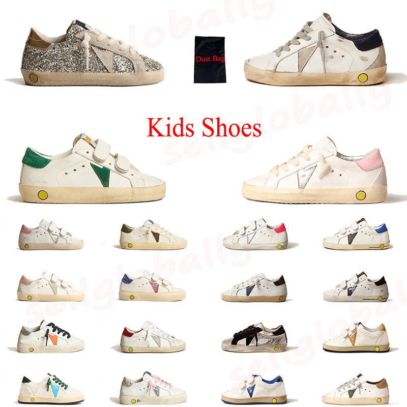 2024 New Star Kids Shoes Designer Sneakers Luxury Italy Brands Black Navy Blue metallic pink leather with gray suede Infant Childrens Casual Boys Girls Trainers