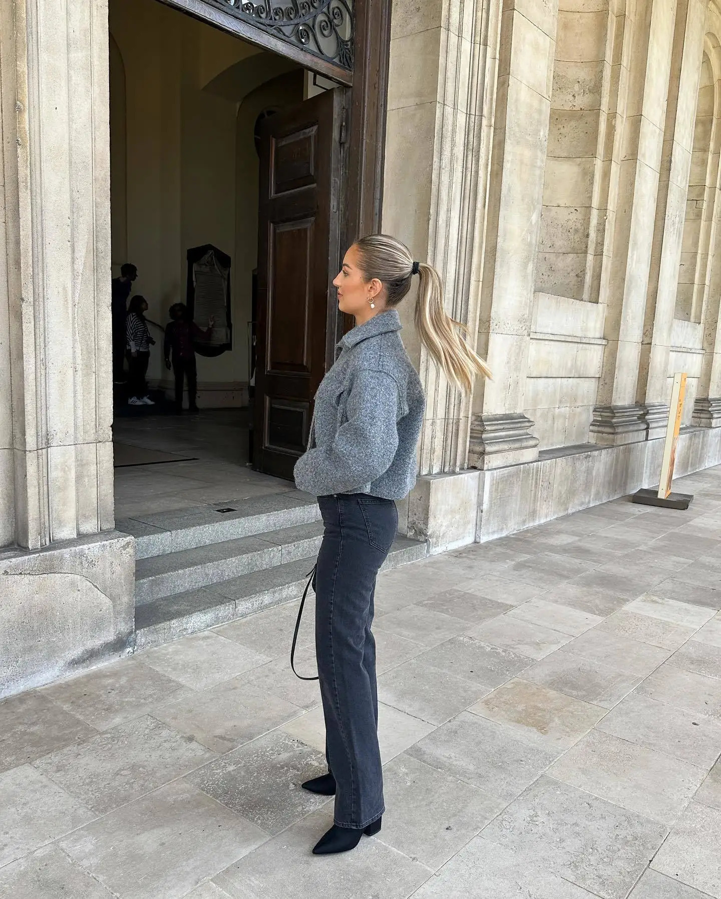 Ladies Autumn Winter Cropped Jacket Women Short Bombers Coat Tweed Pockets Outerwear Zip Crop Tops Jacket Woman Coat Female 240704