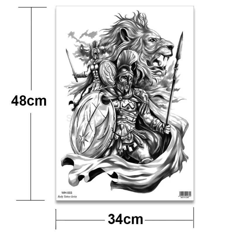 Large temporary tatoo for men tattoo body art full back sexy tattoo sticker lion king tiger dragon tattoo designs waterproof newB240711