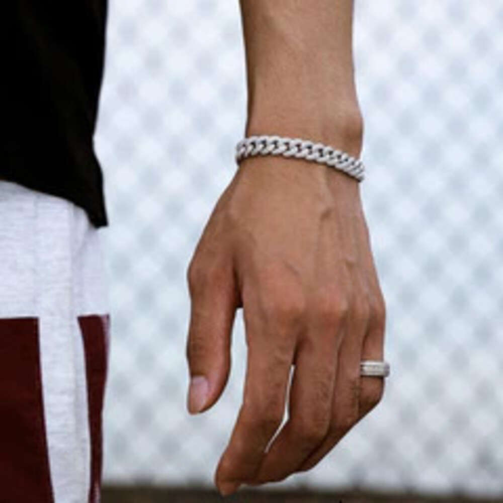 Pass Diamond Tester 10mm Cuban Link Bracelet Vvs Moissanite Custom Silver Cuban Bracelet for Men