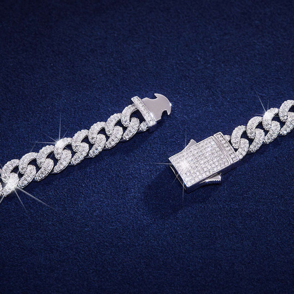 Pass Diamond Tester 10mm Cuban Link Bracelet Vvs Moissanite Custom Silver Cuban Bracelet for Men