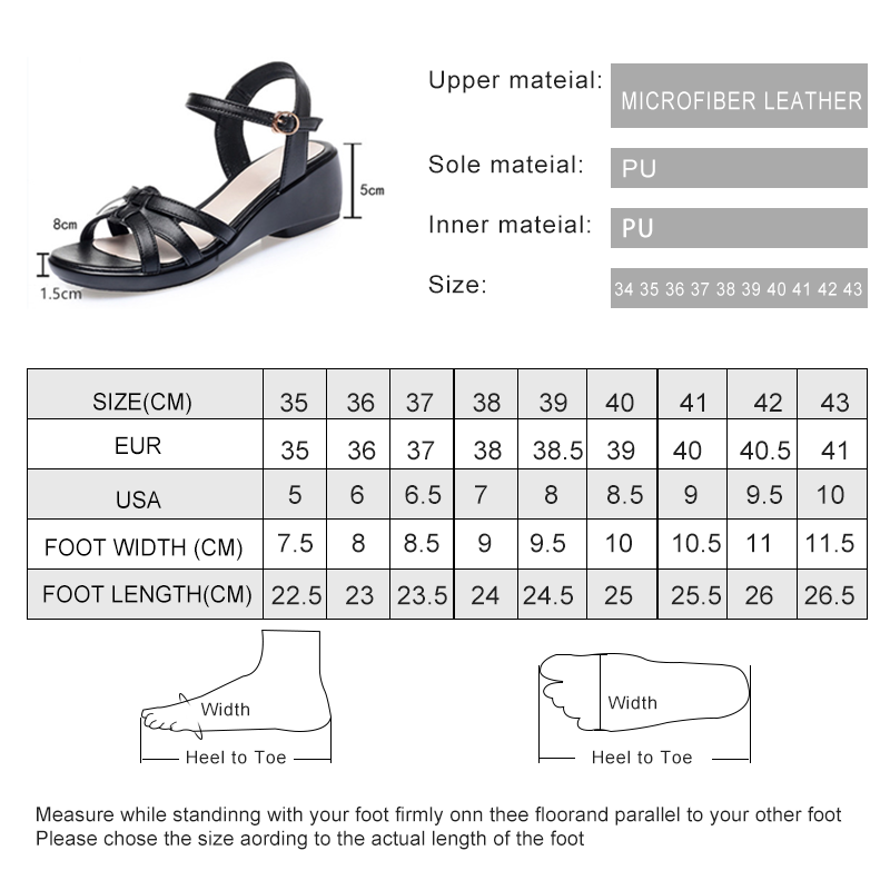 AIYUQI Women's Sandals Wedge Large Size Summer New Non-slip Women's Roman Sandals Fish Mouth Mother Sandals Ladies