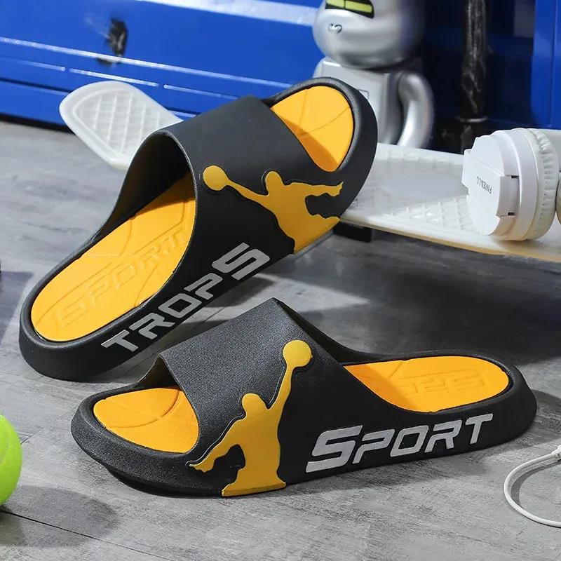 Slippers For Men With A Feeling Of Stepping On Feces In Summer Casual Sandals For Teenagers Outdoor Sports Basketball