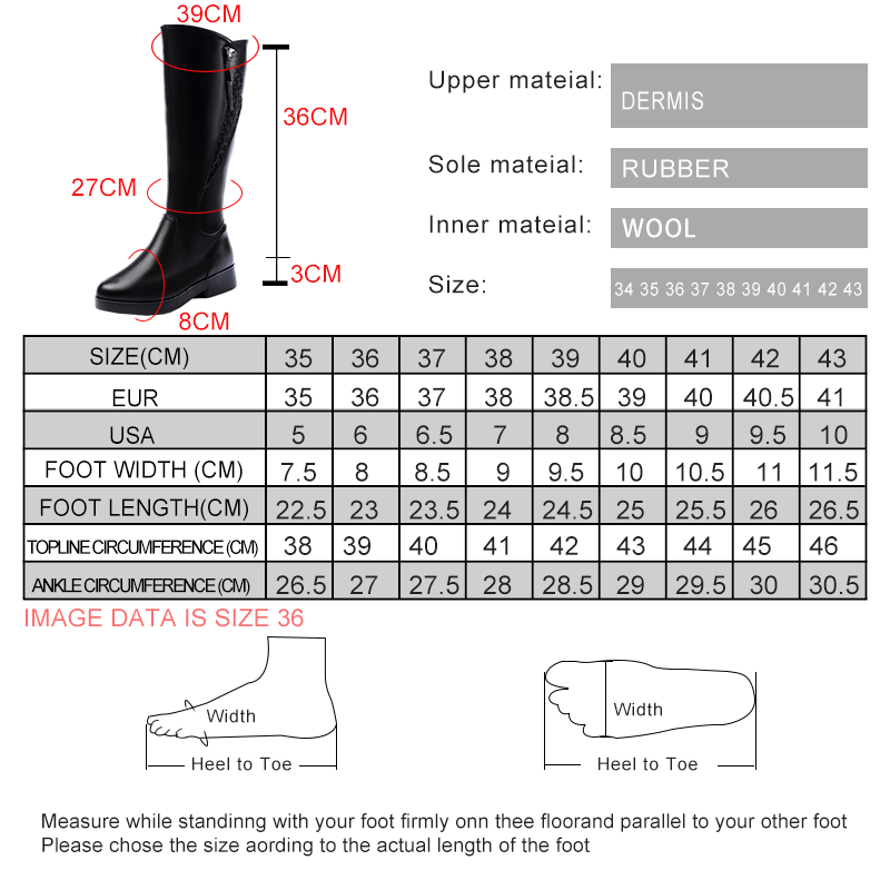 AIYUQI Women Winter Boots 2024 New Genuine Leather Women Long Boots Anti Slip Large Size Wool Warm Knight Boots Women