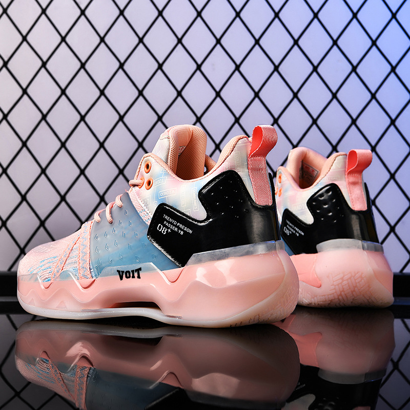 TopFight 2023 New Basketball Boots Women Pink Breathable Casual Sports Shoes Outdoor Basketball Training Shoes Kids Sneakers