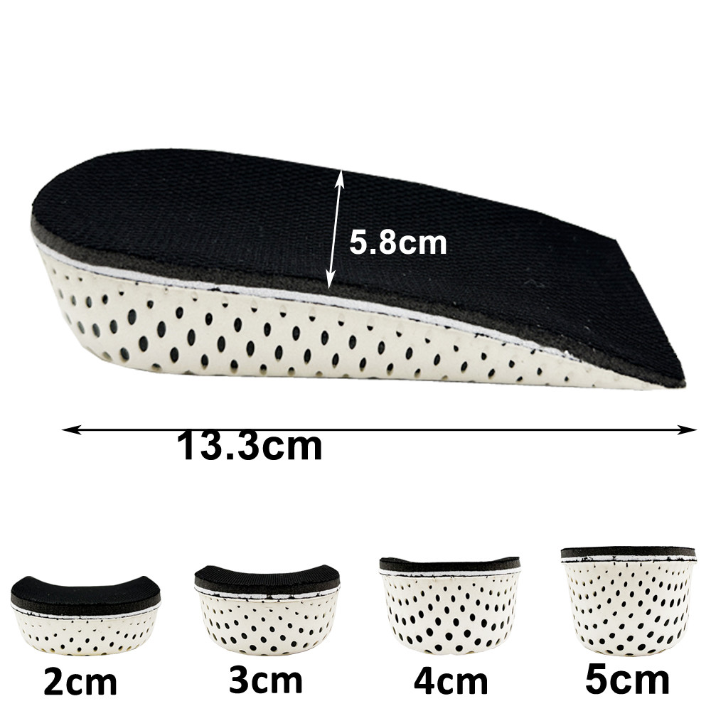Invisible Height Increase Insole Unisex 2-5CM Half Heel Shoe Insoles Breathable Ultra Light Elevated Sports Shoes Pad Cushion