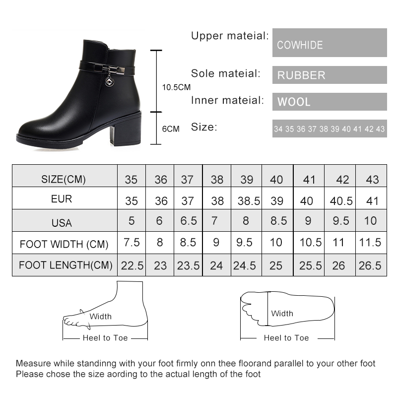 AIYUQI Women Snow Boots Large Size Warm Wool Women Winter Boots Non-slip New Genuine Leather Women Short Boots