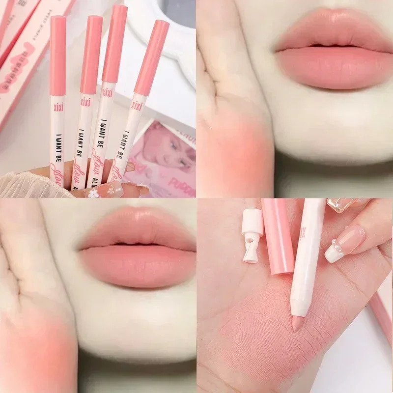 Naked pink lipliner waterproof durable smooth contour 3D lip liner non sticky cup lip liner makeup pen 240711