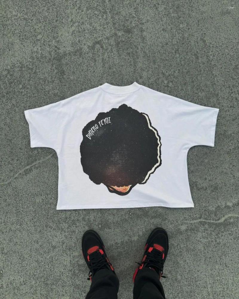 Men's T Shirts Gothic Hip Hop Graphic Full Print T-Shirts For Men Retro Tie Dye Cross Cropped Tops Oversized Loose Short Sleeve Tee