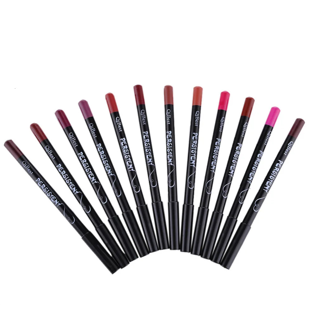 12 pieces/set professional matte lip liner pencil set waterproof durable smooth natural lipliner cosmetics tool set 240711