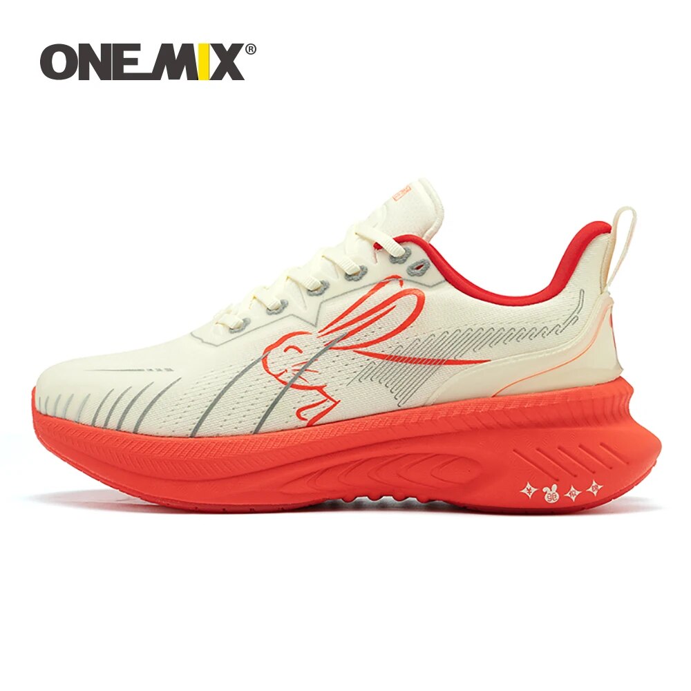 ONEMIX 2024 New Sneakers Buffer Running Shoes Heavyweight Runners Men Non-slip Breathable Lightweight Outdoor Sport Shoes.