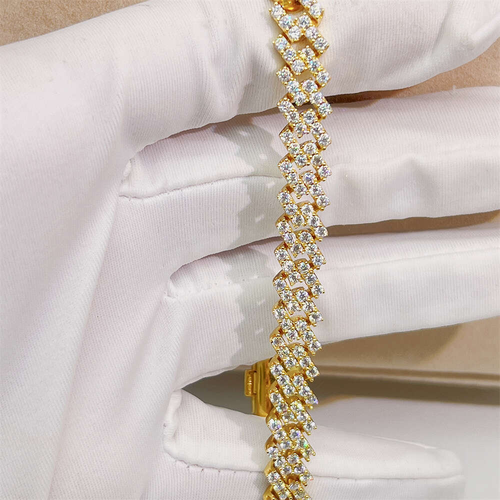 2024 Luxury Style 8mm Width Sterling Silver 925 Mens Cuban Necklace Iced Out Hip Hop Moissanite Cuban Bracelet