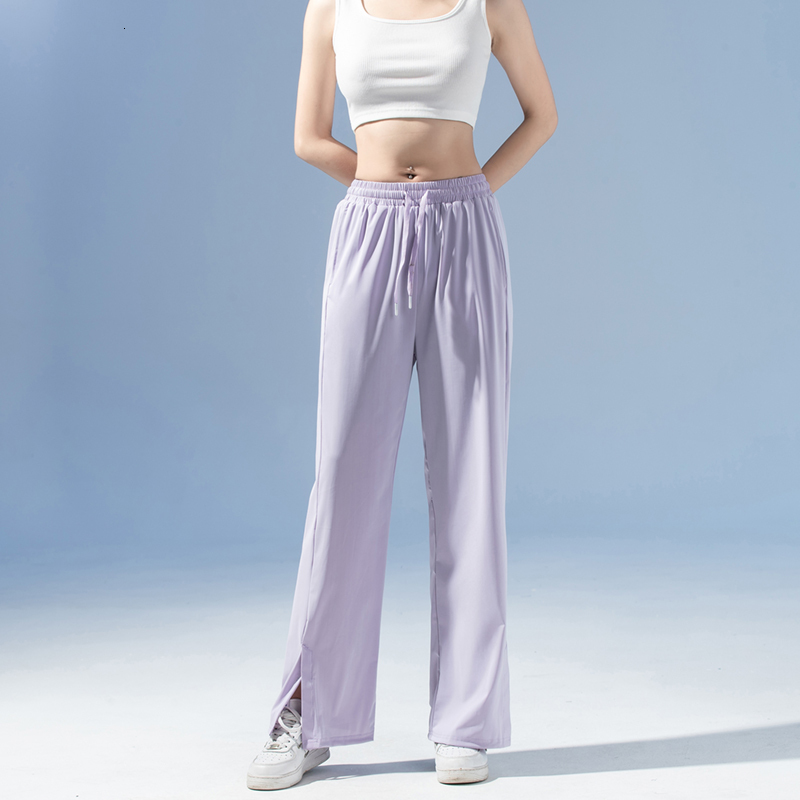 2024 New Women's Ice Silk Breathable Speed Drying Wet Sweat wicking Outdoor Straight Mouth Versatile Sports Pants F7.11#35