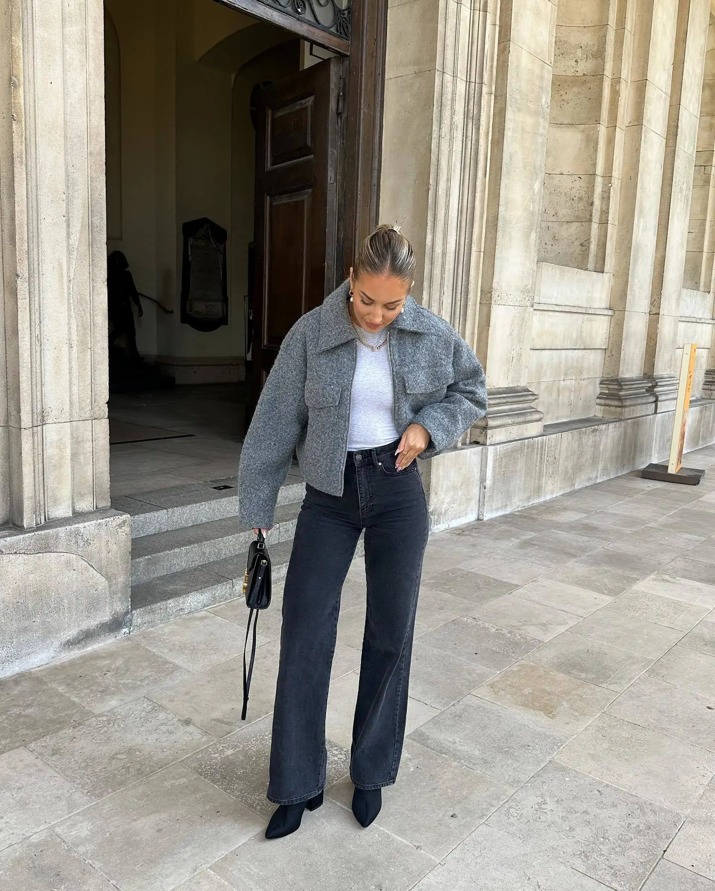 Ladies Autumn Winter Cropped Jacket Women Short Bombers Coat Tweed Pockets Outerwear Zip Crop Tops Jacket Woman Coat Female 240704