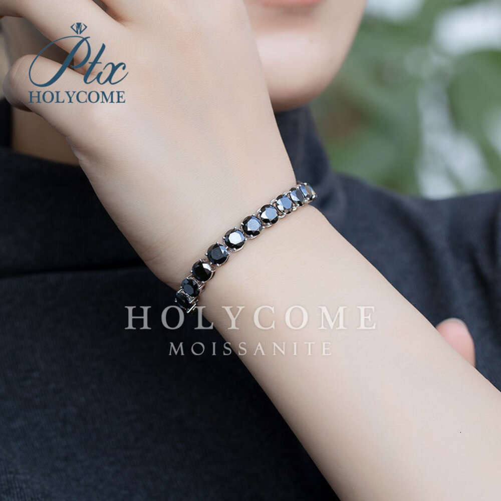 Ay Def Vvs1 Black Round Bracelet Silver 15cm-20cm Pass Moissanite Diamond Tester Gra Certificated Holycome Reddit