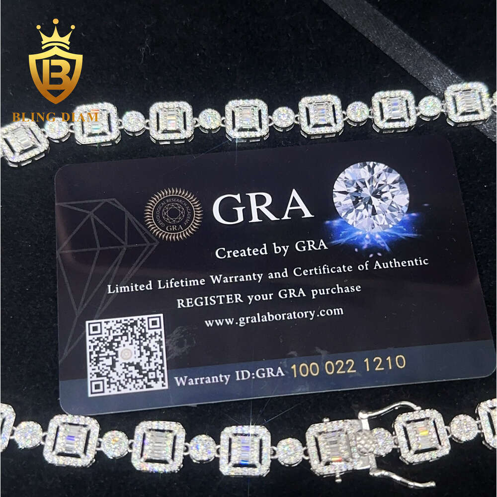 Custom Hip Hop Jewelry Sterling Silver 925 Iced Out 9.5mm Moissanite Cuban Link Chain for Women