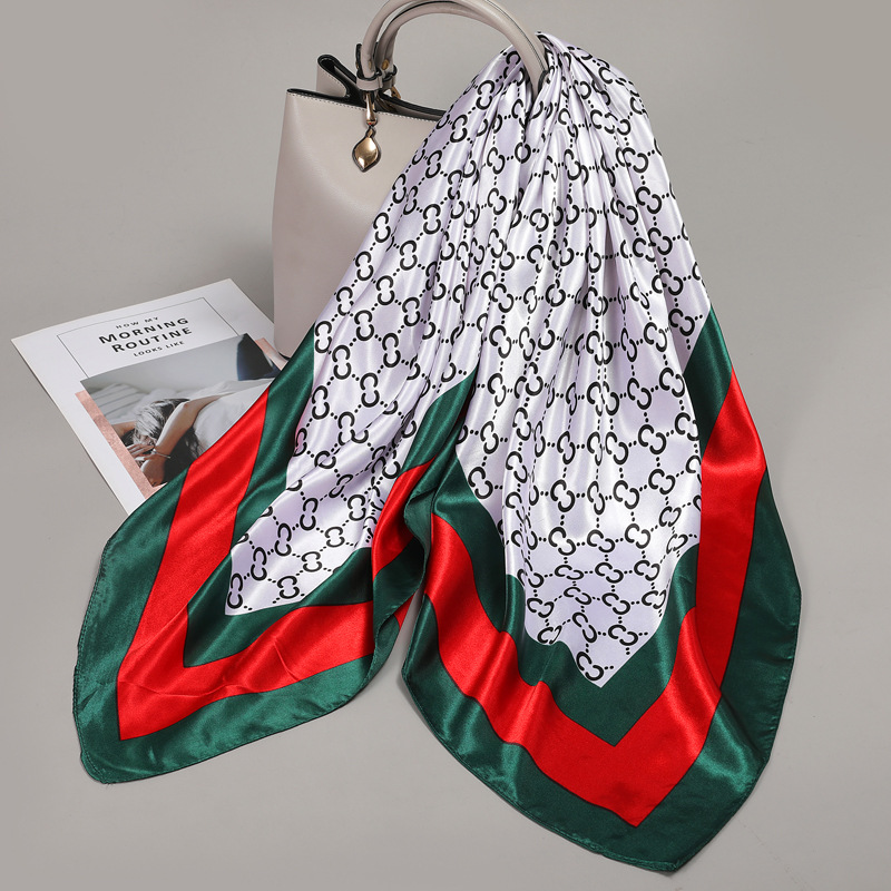 Letter print Brand silk designer womens fashion long handle bag scarf P shoulder backpack lage ribbon headscarf Tie Hair Foulard