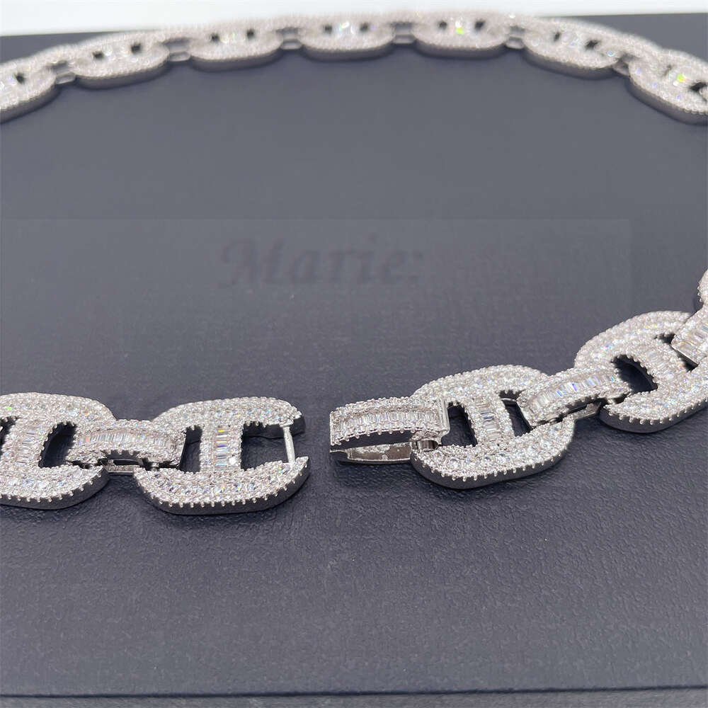 925 Sterling Silver Diamond Iced Out Cuban Link Moissanite Cuban Link Hip Hop Necklace Hip Hop Jewelry