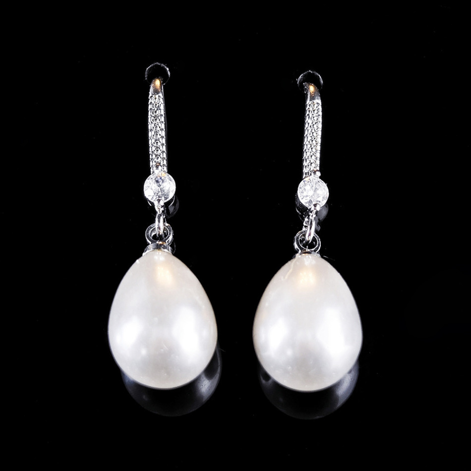 Fashion Designer Earring Droplet Pearl Pendant Earrings Woman Zircon Inlaid Ear Stud Luxury Crystal Earing Jewelry Wedding Accessories Gifts