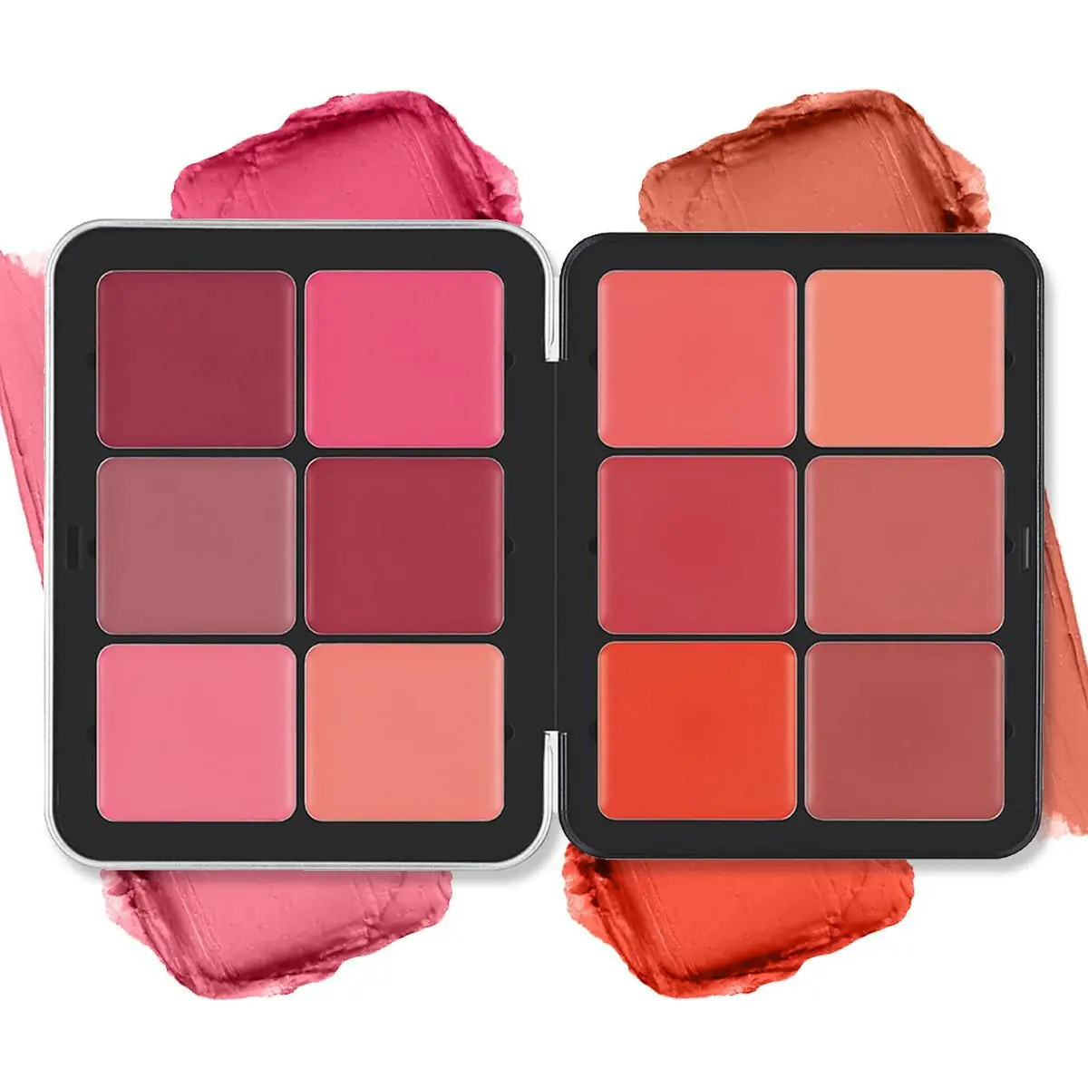 12 Shades Creamy Blush Palette HD Face Essentials Long-Lasting Matte Blush Cream Cover Makeup Palette 0.84oz 240710