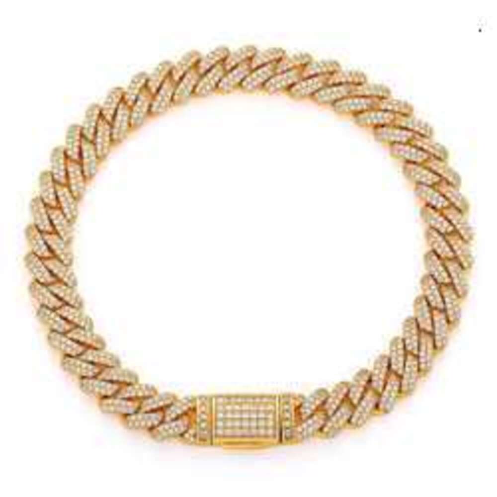 Custom Women 8.8mm Cuban Chain Link Vvs Moissanite 925 Silver Iced Out Bracelet