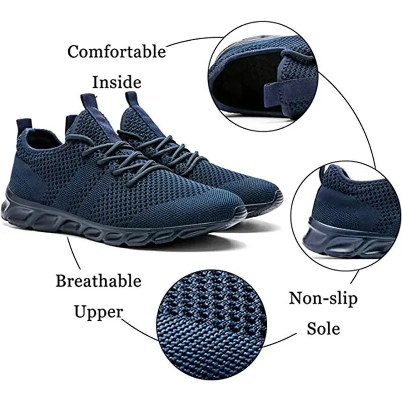 Men Casual Sport Shoes Light Sneakers White Outdoor Breathable Mesh Black Running Shoes Athletic Jogging Tennis Shoes 240708
