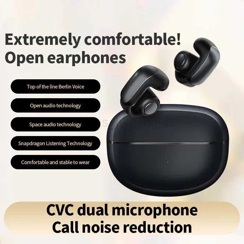 V12 Earclip Wireless Earphone Bluetooth5.3 Headphones TWS Sports Gaming Headset Open Ear Earring Touch Control Earbuds With MicM240711