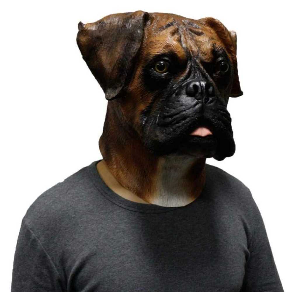 Latex Animal Realistic Bull Dog Labrador Pit Bull Basset Hound German Shepherd Dog Props Party MasksM240711