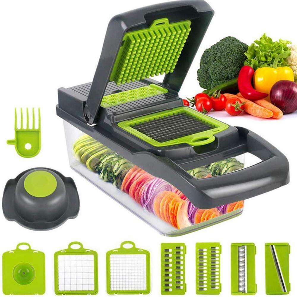 Evenly Vegetable 15in1 Cut with Storage Box Shredding Slicing Grating Dicing Multi-purpose Fruit Cutter Kitchen Supplies 4.23 ter