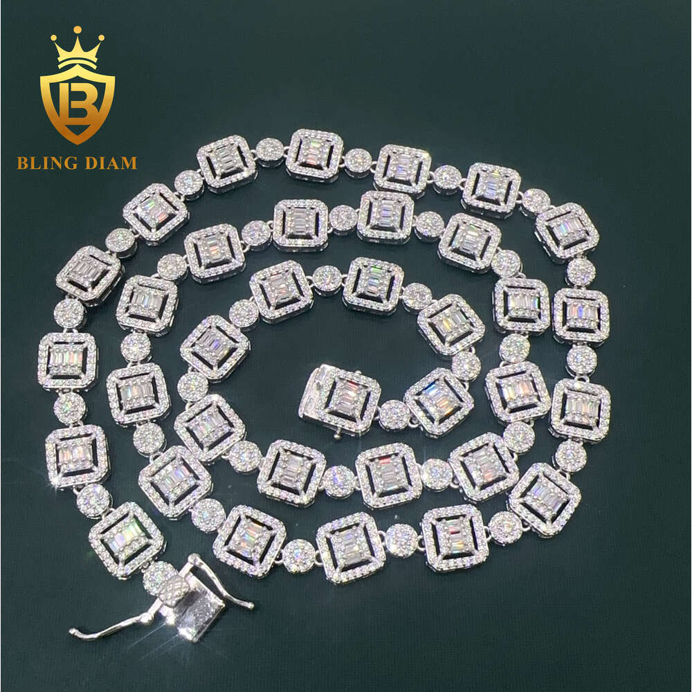 Custom Hip Hop Jewelry Sterling Silver 925 Iced Out 9.5mm Moissanite Cuban Link Chain for Women