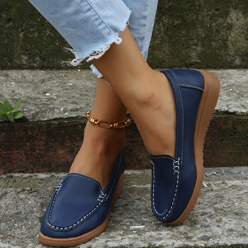 Spring Women Flats 2023 Soft Pu Leather Shallow Single Shoes Femme Walking Casual Shoes Loafers Women Boat Shoes Zapatos Mujer