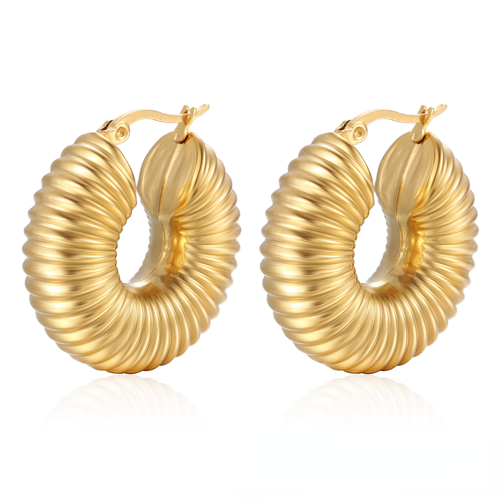 Hypoallergenic Golden Bead Pendant Studs Stylish Shine-Earring Pair For Women's Everyday Wear