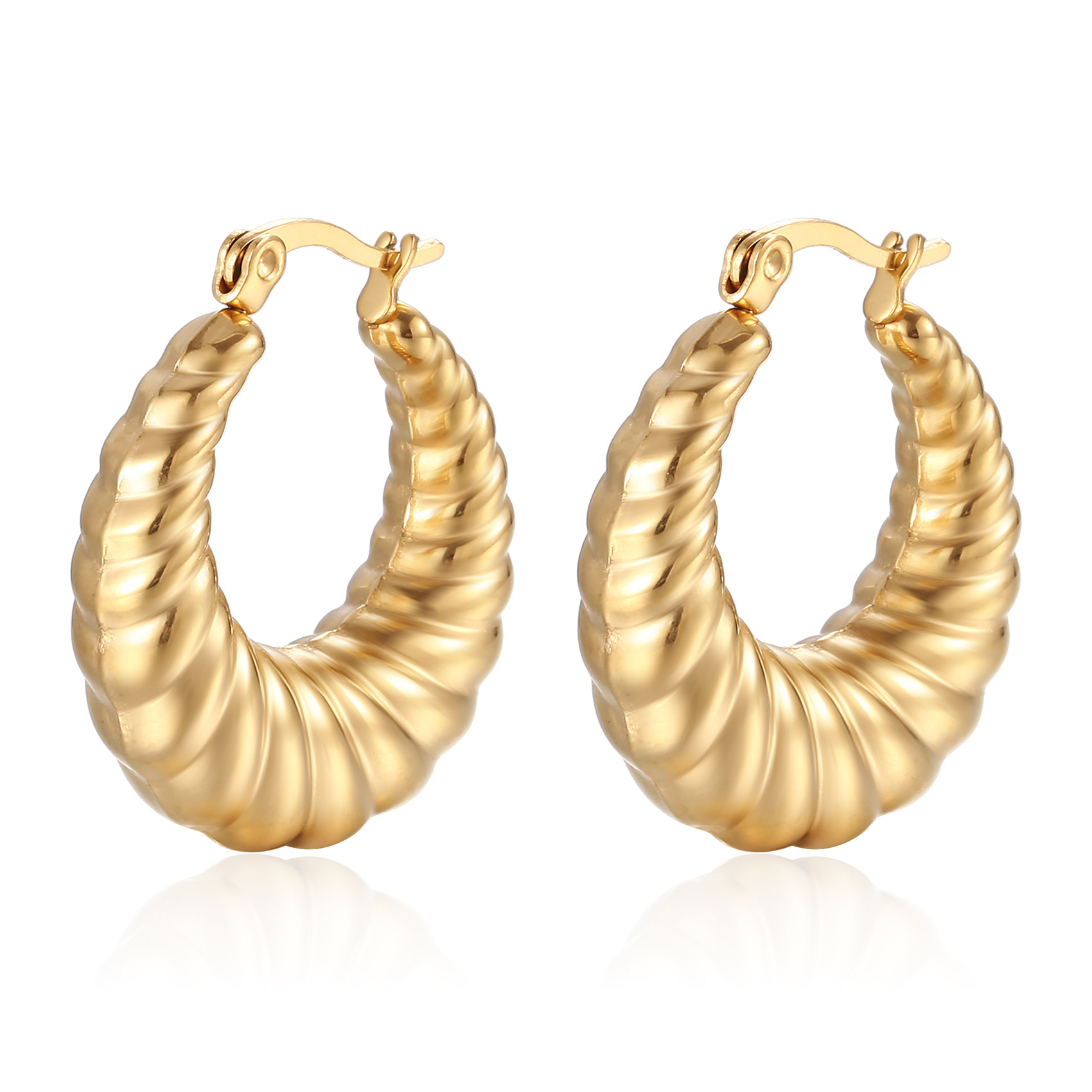 Hypoallergenic Golden Bead Pendant Studs Stylish Shine-Earring Pair For Women's Everyday Wear