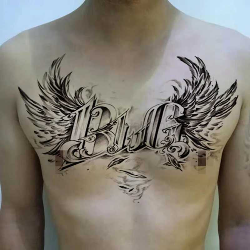 Devil Wings Skull Cross Tattoo Sticker Men and Women Back Chest Waterproof Flower Lion Body Art Fake Tattoo Cool Tattoo StickerB240711