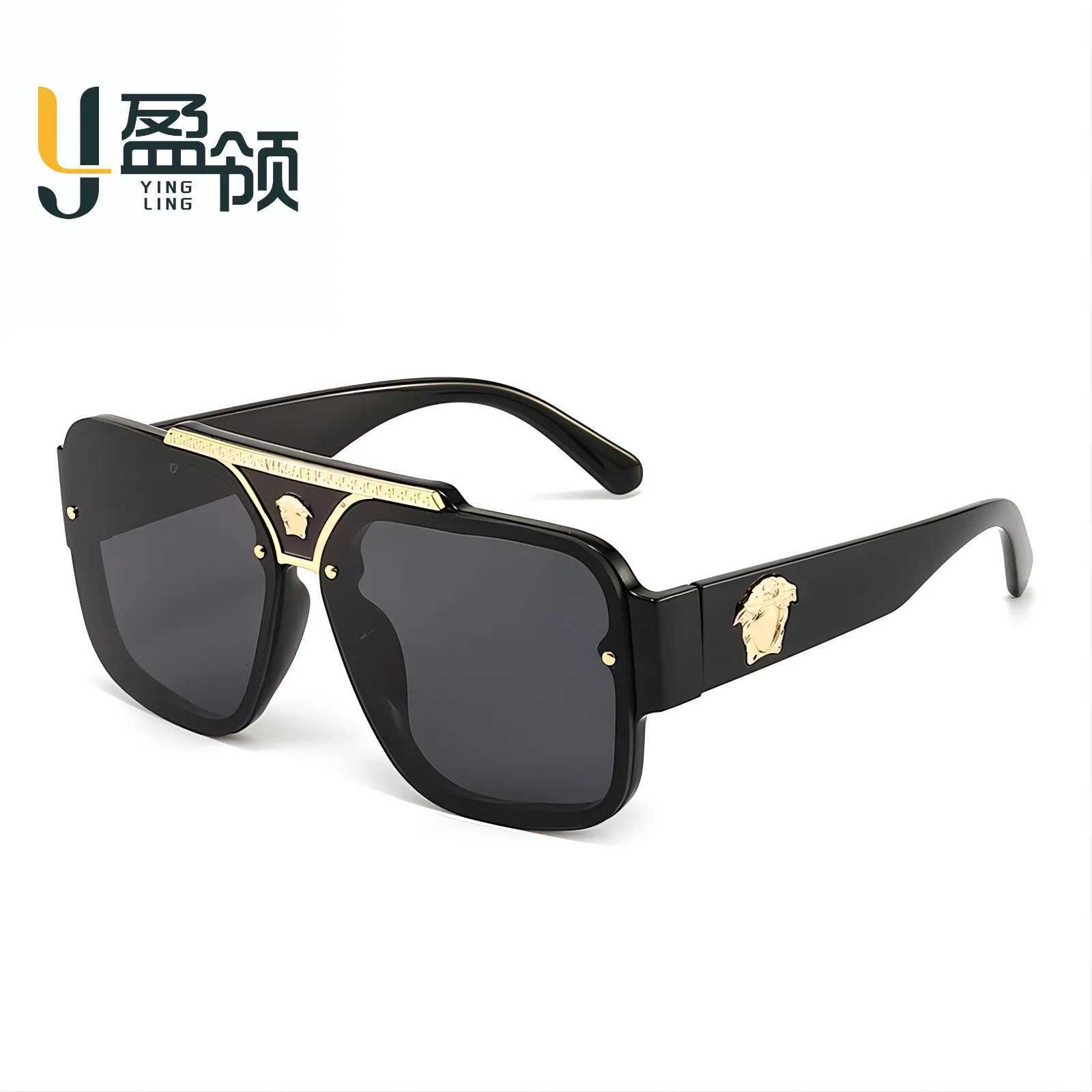 Sunglasses New mens and womens cross-border personalized foreign trade large frame sunglasses INS style ball glasses J240708