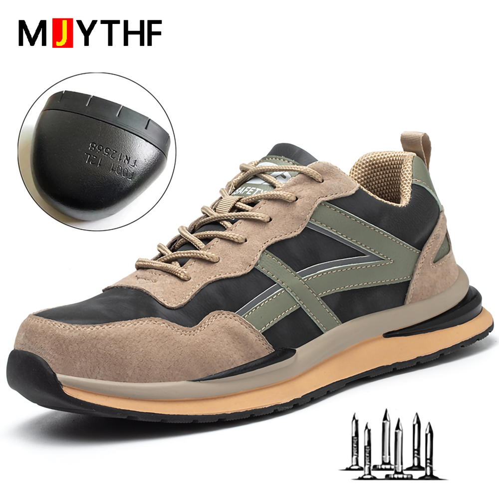 Safety Quality For Indestructible Anti-smash Anti-puncture Work Sneakers Men Steel Toe Shoes Protective f18f