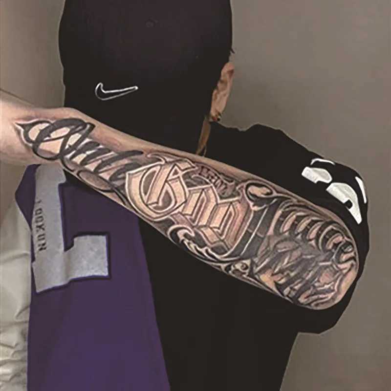 Long Lasting Temporary Tattoo Stickers Men Arm Sleeve Body Painting Juice Ink Fake Tattoo For Male Adult Semi Permanent TattoosB240712