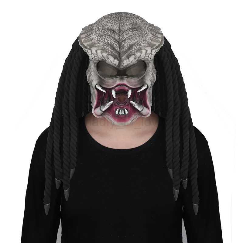 Alien vs. Predator Mask Horrific Monster Latex Masks Halloween Adults Cosplay Props Alien Scary HeadgearM240711