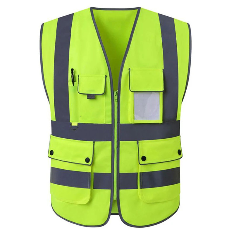 Size S4XL High Visibility Road Working Reflective Vest Outdoor Motorcycle Cycling Safety Waistcoat Clothing Jacket 240701
