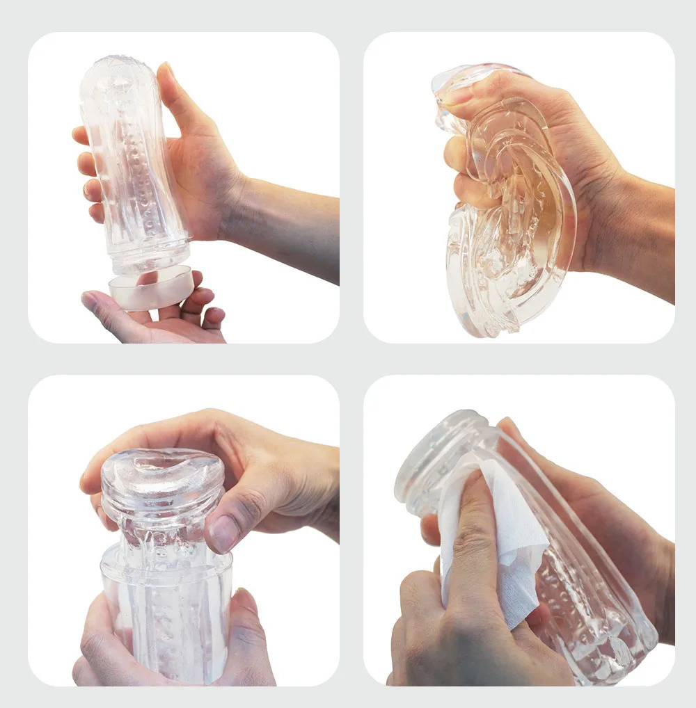 Male Masturbator Cup Transparent Silicone Soft Pussy Sex Toys Vibration Blowjob Sucking Machine Vagina Adult Goods for Men 240711