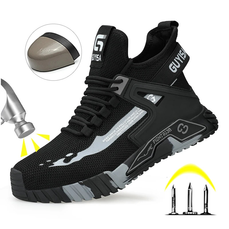 High top Steel Toe Men Anti-puncture Woman Work Safety Boots Man Indestructible Shoes 240703