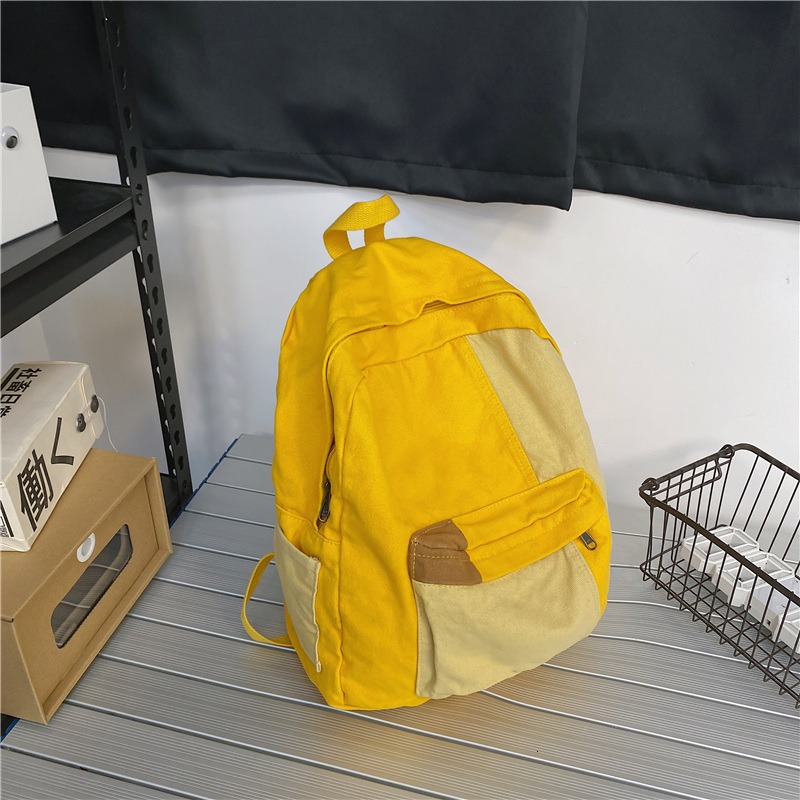 Bags for Women 2024 High Quality Large Capacity Couple Backpack Patchwork Leisure Student Fashion Versatile Canvas Bag H7.11#38 e53b7