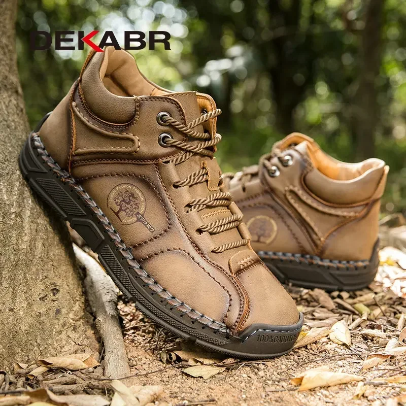 DEKABR Brand Handmade Boots For Men High Top Casual Shoes Autumn Winter Man Trend Boots Men British Style Snow Boots Footwear