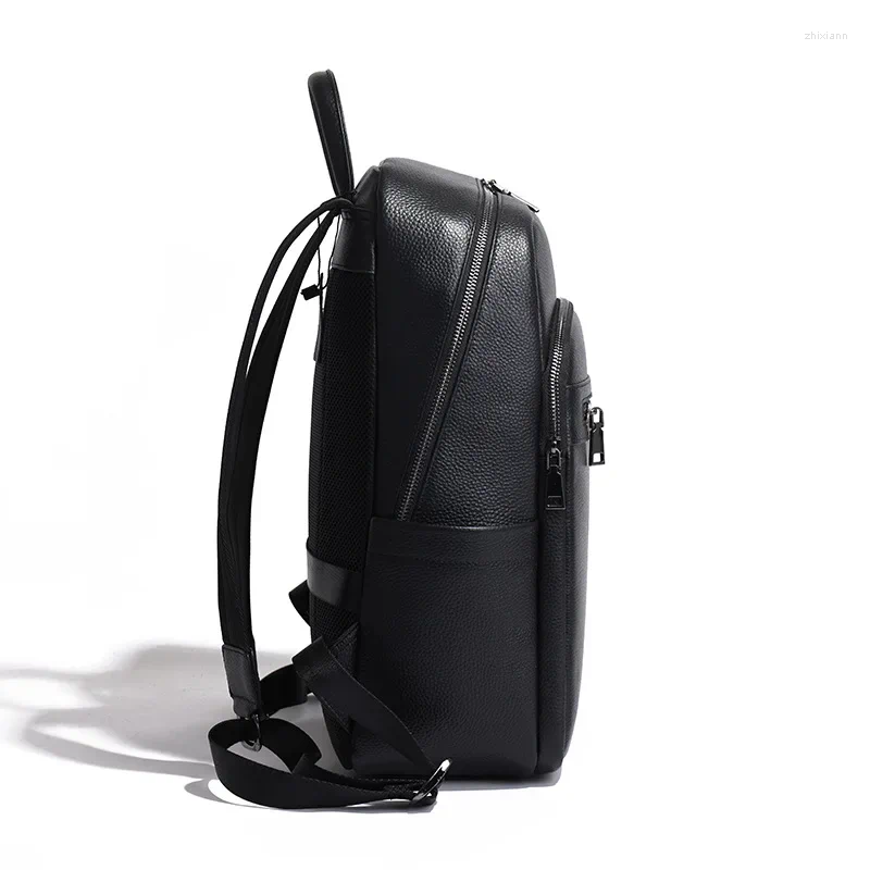 Free Shipping Backpack 2024 Fashion Brand Natural Cowskin Genuine Leather Men's Large Capacity Shoolbag Boy Laptop Computer Bag Designer Bag Luxu