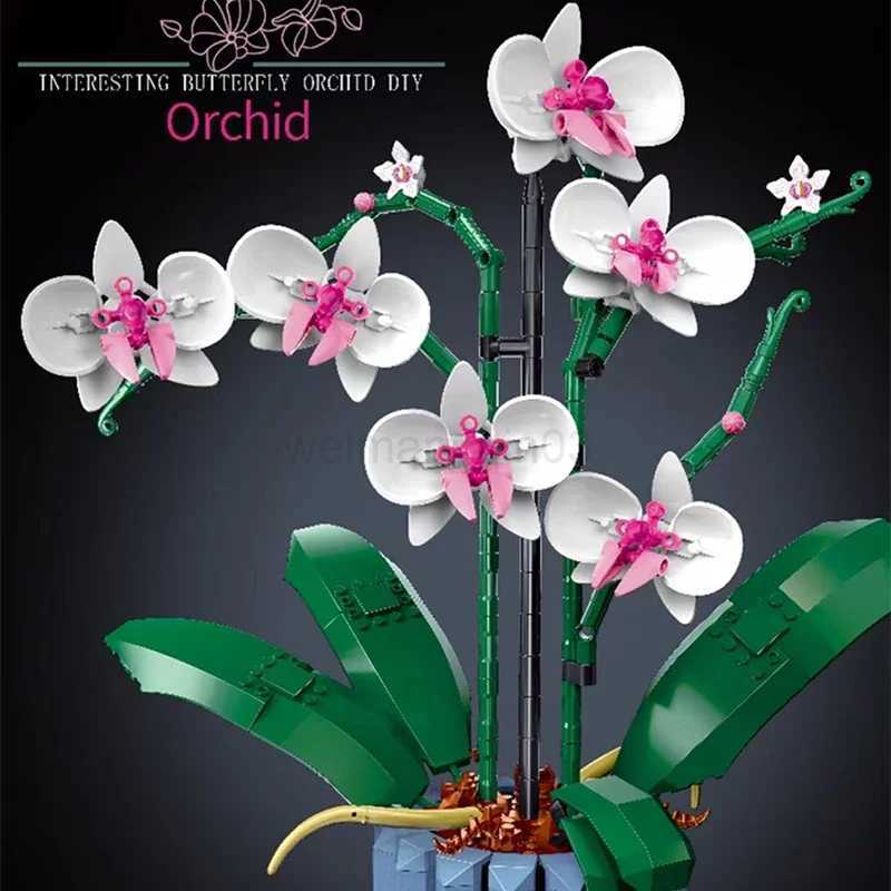 Orchid Flower Bouquet 10311 Plant Decor Building Set for Adults; Build An Orchid Display Piece for The Home or OfficeCL240711