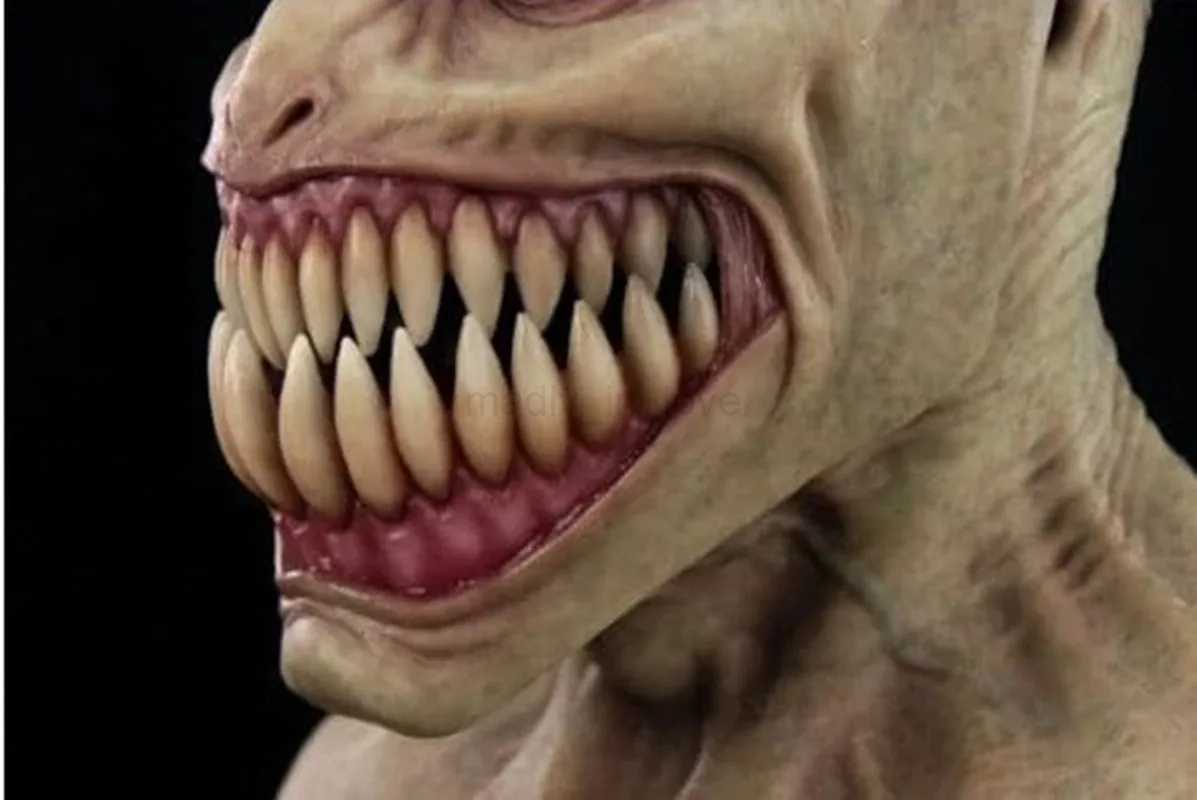 Scary Halloween Fangs Mask Latex Demon Masquerade Props for Adult ManM240711